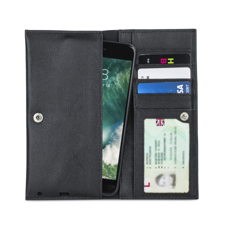 Olixar Primo Genuine Leather Universal Pouch Wallet Case - Black